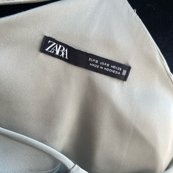 ZARA Sage Green Camisole Maxi Button Front slip dress - Picture 4 of 6